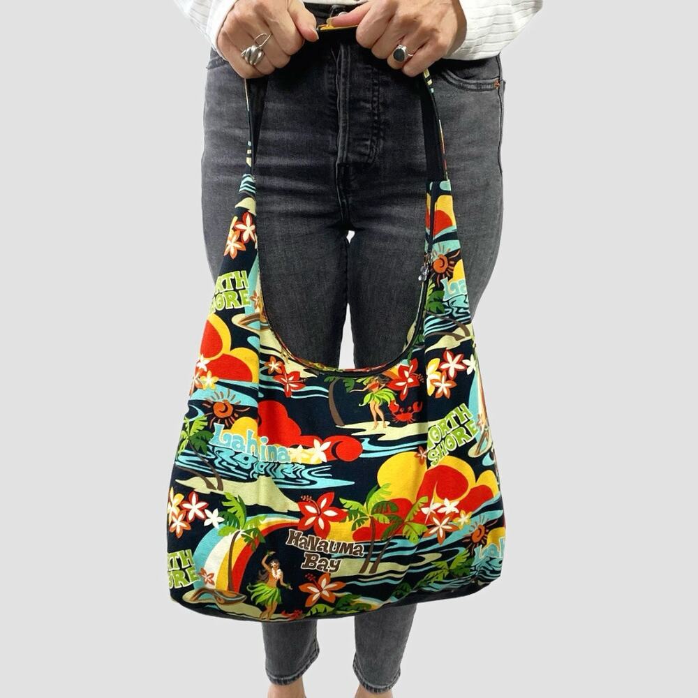 Island Impressions Hawaiian North Shore Hobo Shoulder Bag Vacation Dad Hula Tiki